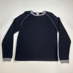 carbon2cobalt Black Crewneck Sweater Long Sleeve Cotton Cashmere Blend Men's M